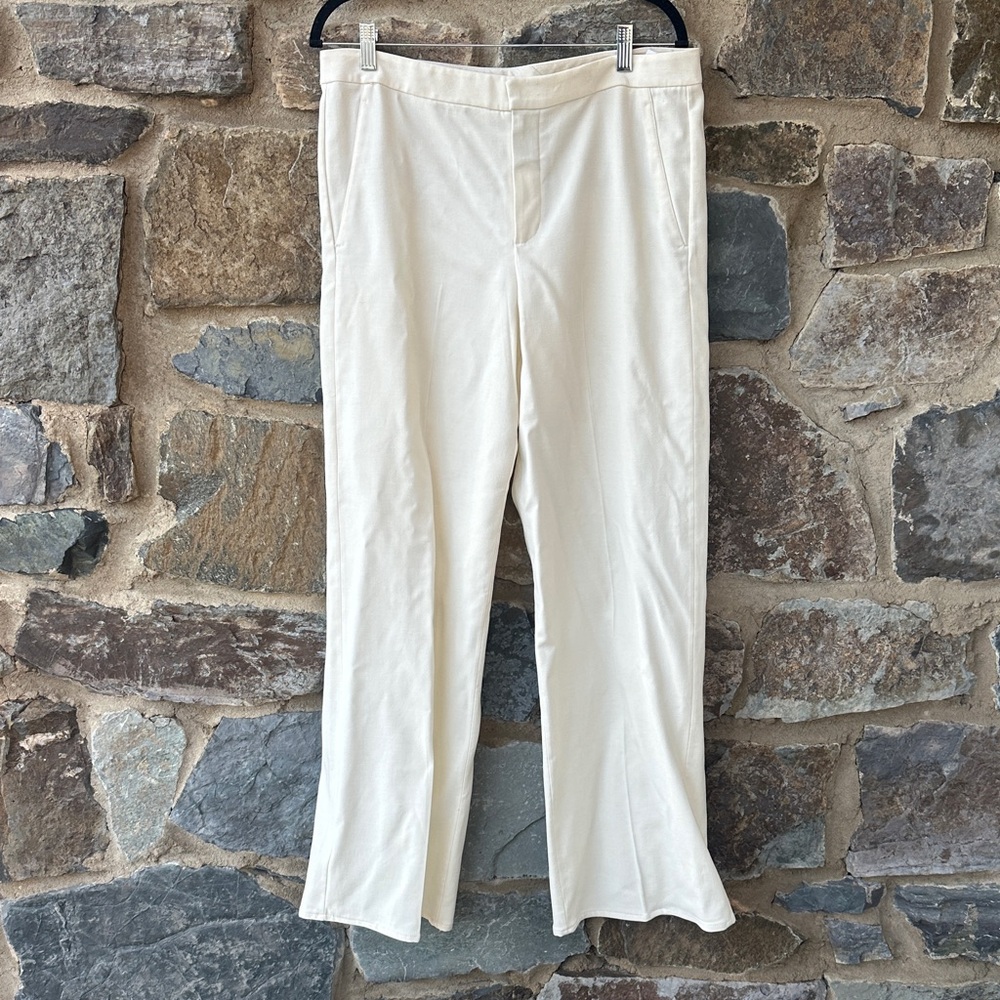 Vince Wool Blend Straight Leg Slacks Dress Pants in Off White Size 10
